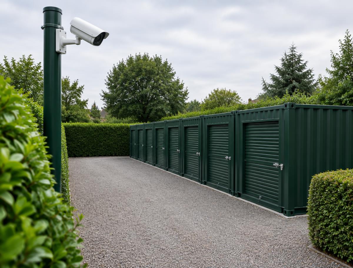 CCTV camera overlooking storage containers